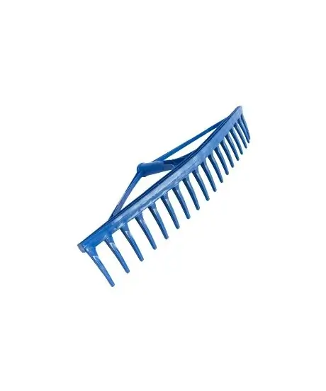 Niebieskie grabie z tworzywa sztucznego