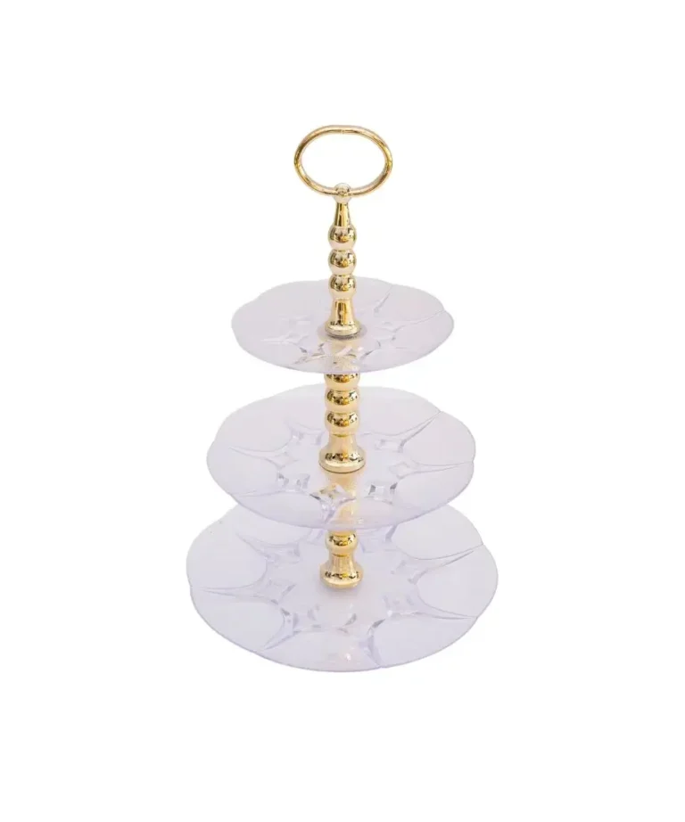 Patera transparentna ze złotym wykończeniem