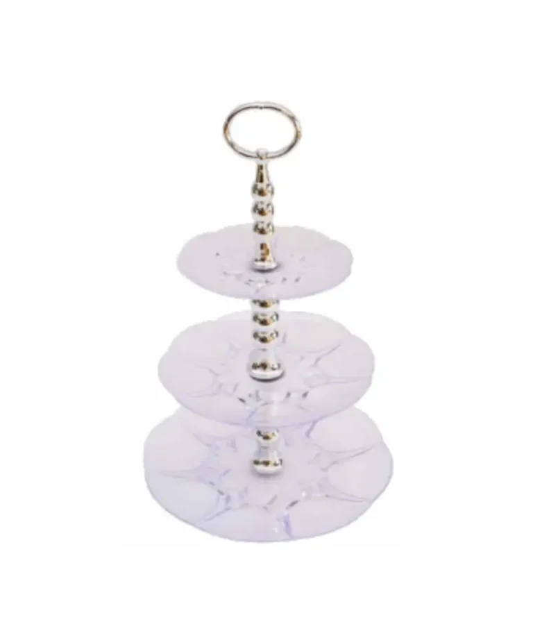 Transparentna ze srebrnym wykończeniem patera